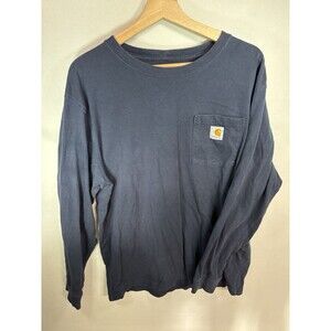Carhartt Shirt Mens M Long Sleeve Crew Neck Outdoors Loose Fit Black Casual